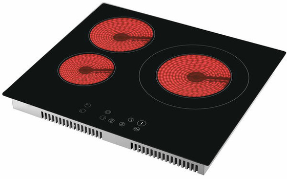 Three Cooking Zone Infrared  Ceramic Cooker Touch Control 2000W + 1200W + 3000W