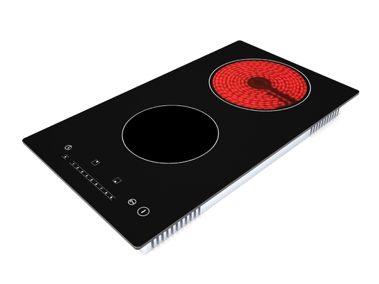 Double burner hybrid cooktop