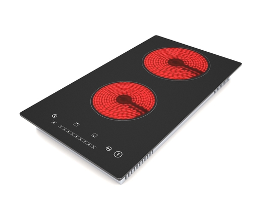 Double burner ceramic cooktop