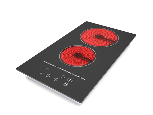 Double burner ceramic cooktop